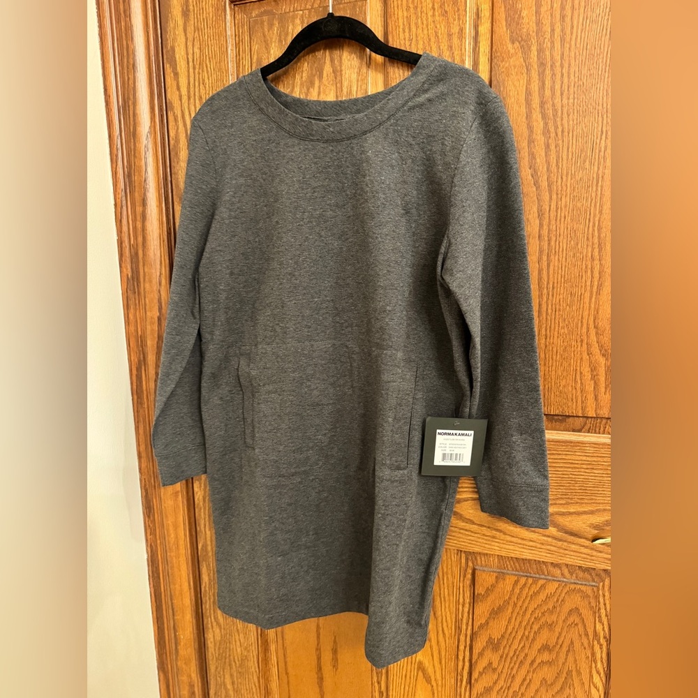 NWT Norma Kamali Dark Heather Grey Dress